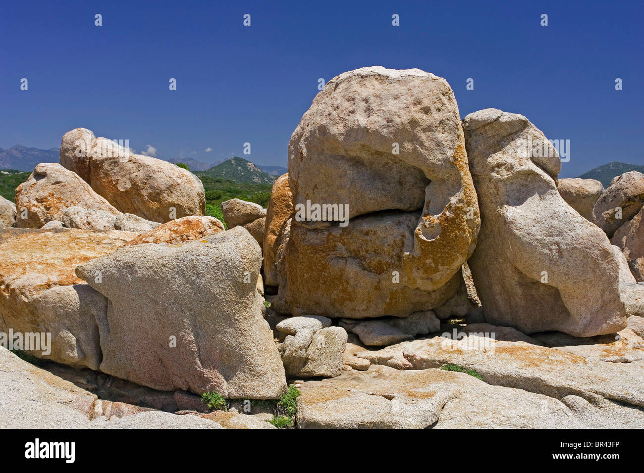 Massi, Baia di Figari, Corsica, Francia Foto Stock