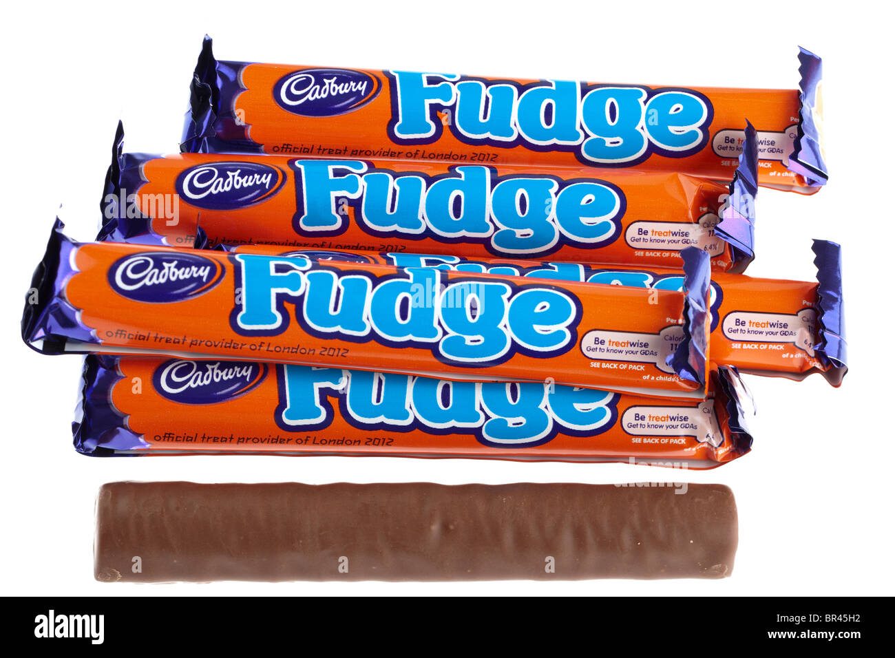 Sei Cadbury's fudge barrette di cioccolato Foto Stock
