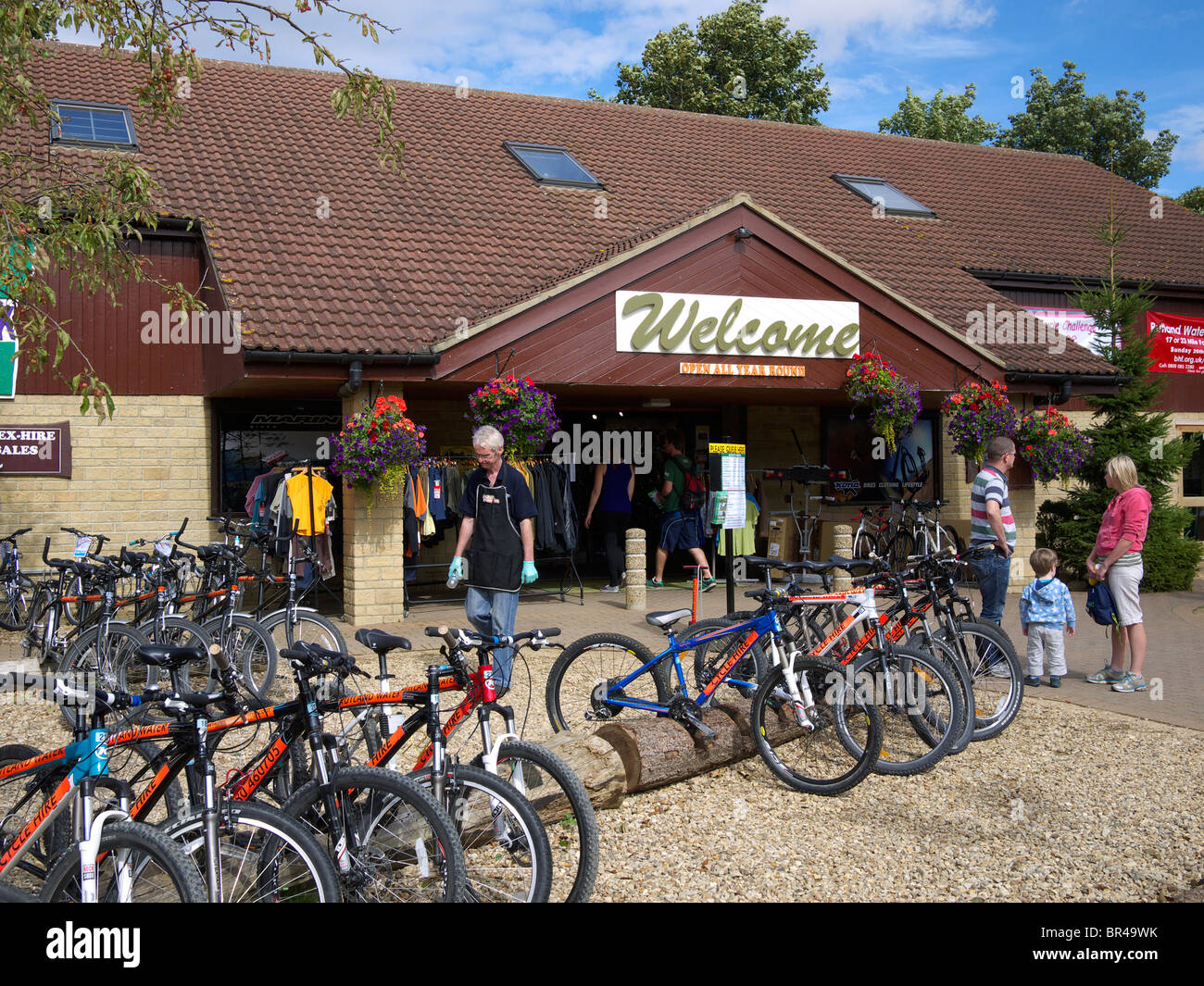 Centro visitatori e noleggio bici a Whitwell North Shore Rutland acqua England Regno Unito Foto Stock