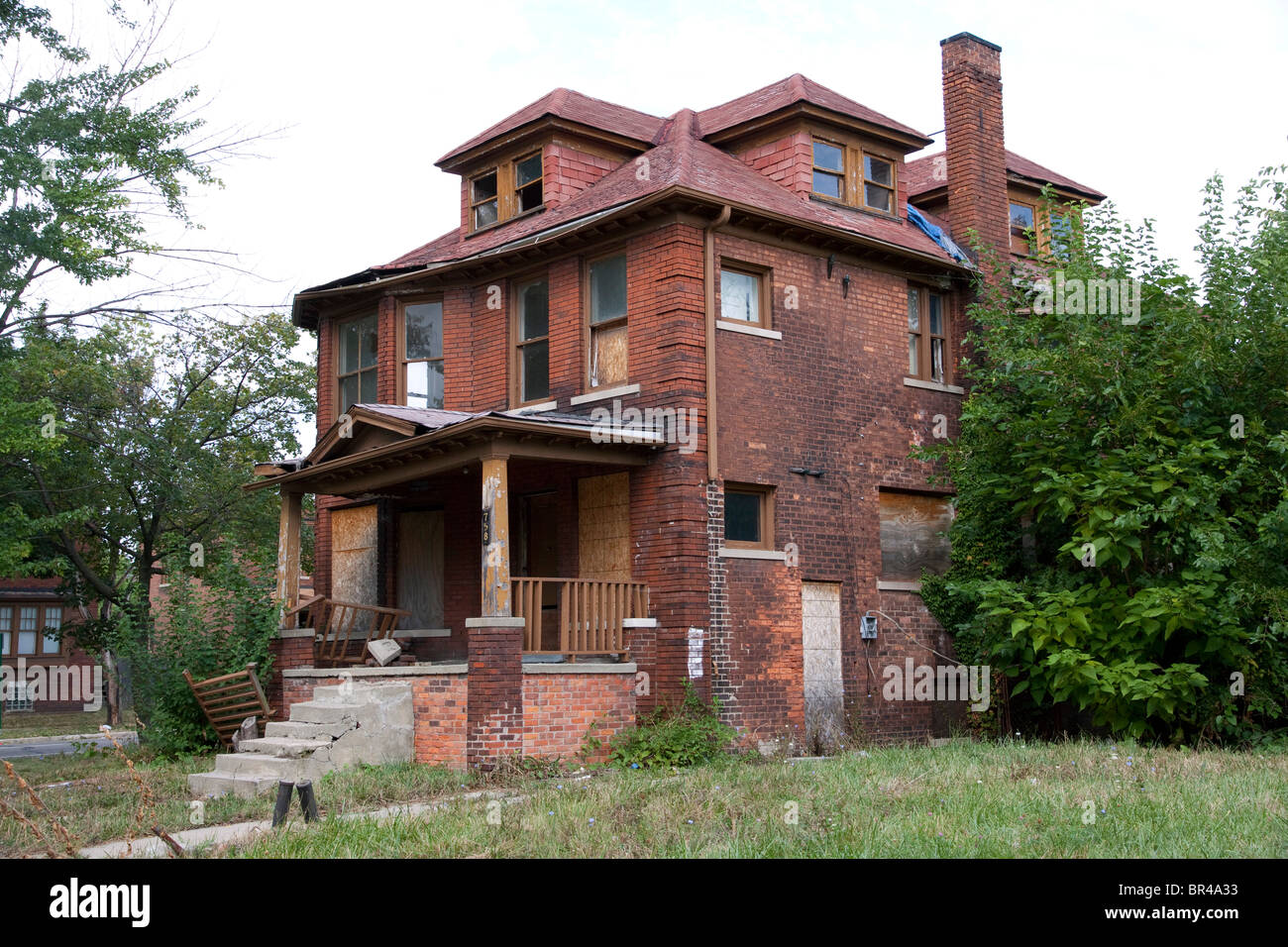 Vacante abitazione Detroit Michigan STATI UNITI Foto Stock