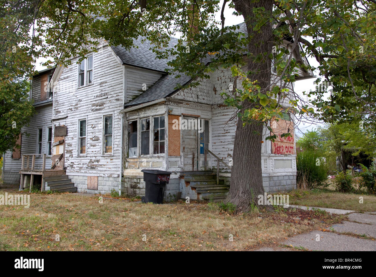 Vacante abitazione sul lato est di Detroit Michigan STATI UNITI Foto Stock