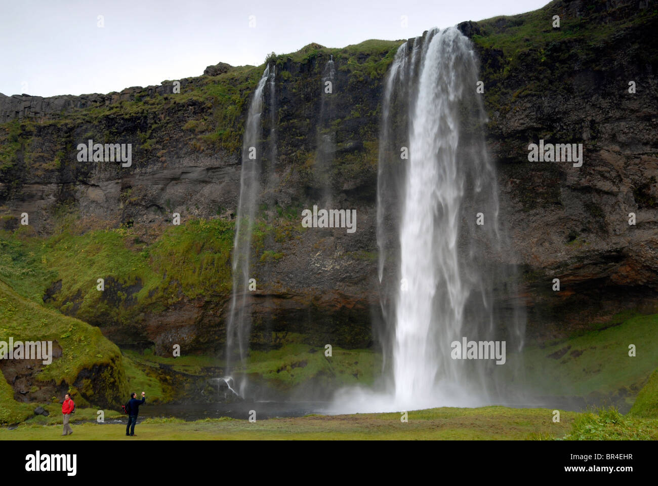 Cascata Seljalandsfoss fuori dalla Route 1, Islanda. Foto Stock