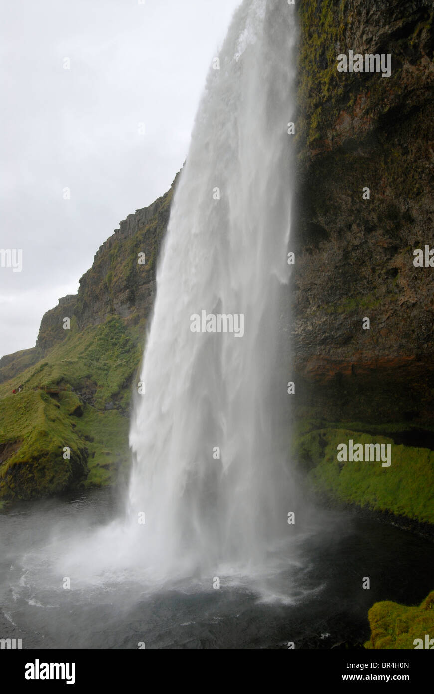 Cascata Seljalandsfoss fuori dalla Route 1, Islanda. Foto Stock