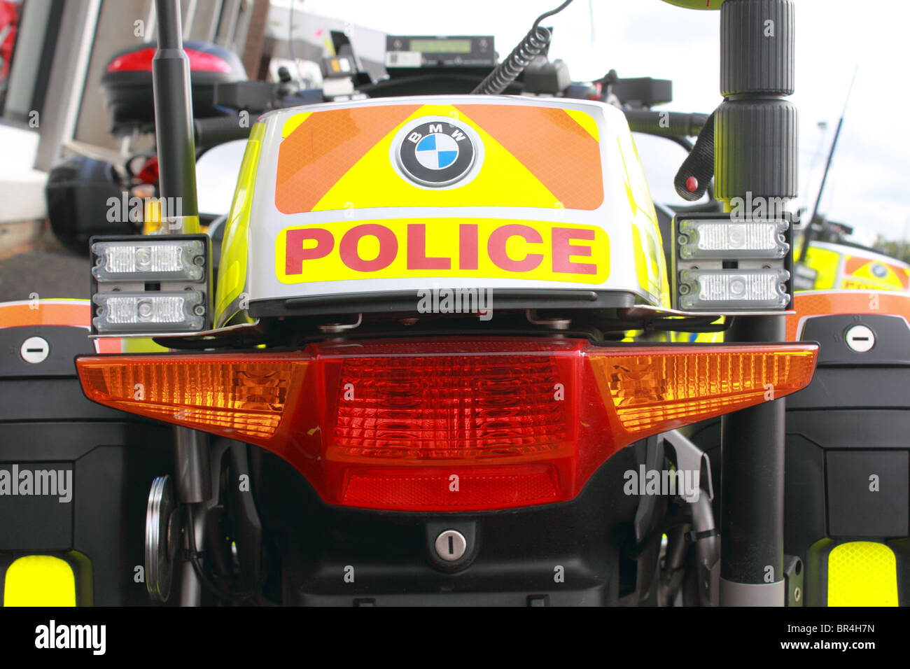 Dettaglio colpo di BMW polizia moto NEL REGNO UNITO Foto Stock