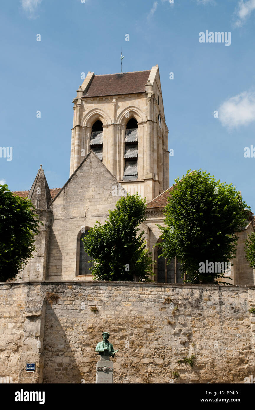 La Chiesa che è stata dipinta da Vincent van Gogh, Auvers-sur-Oise, Francia Foto Stock