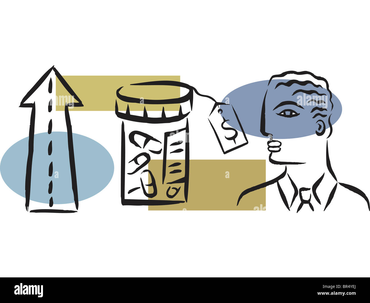 Illustrazione della moderna medicina costosi Foto Stock