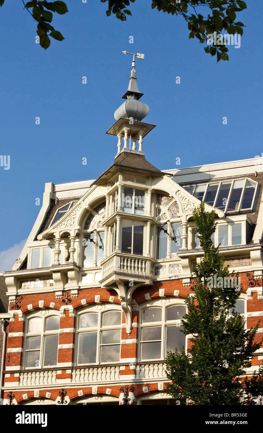 Ornati conservatorio del tetto. Amsterdam, Olanda Foto Stock