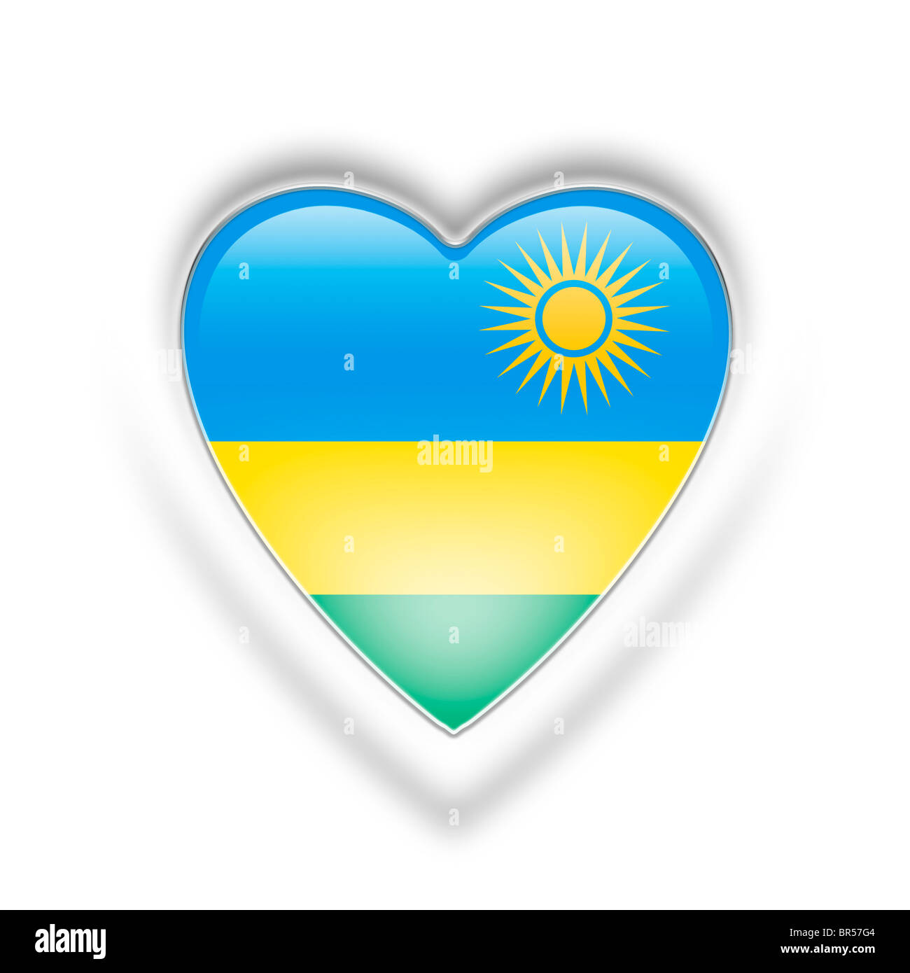 Bandiera del Ruanda Foto Stock