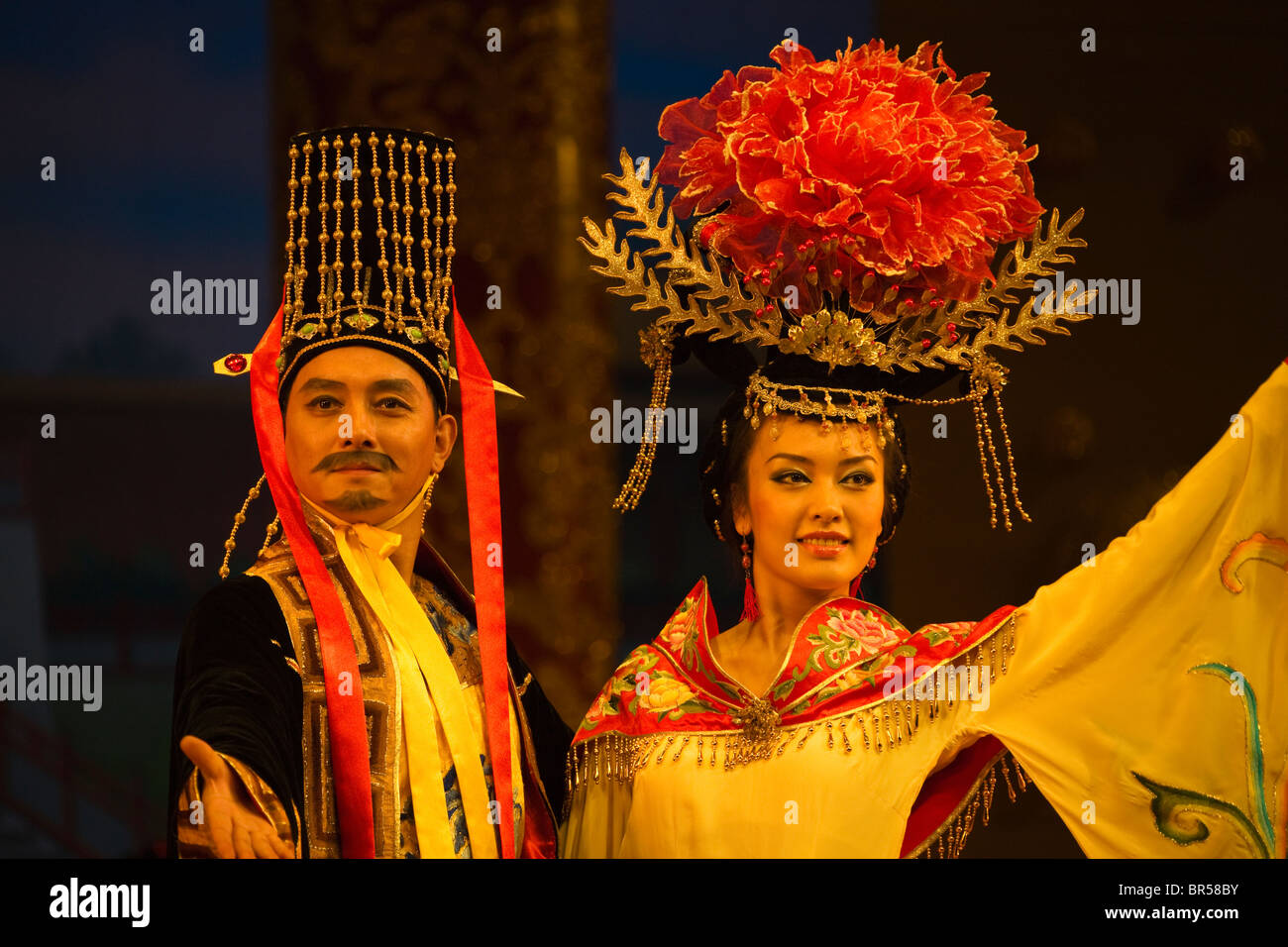 Codolo Dyansty danza e performance musicali, Xian, Provincia di Shaanxi, Cina Foto Stock
