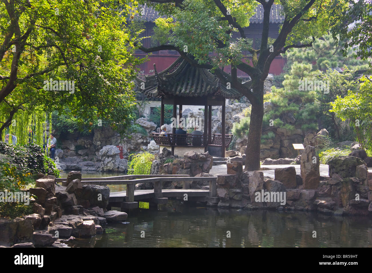 Paesaggio in Il Giardino di Yuyuan, Shanghai, Cina Foto Stock