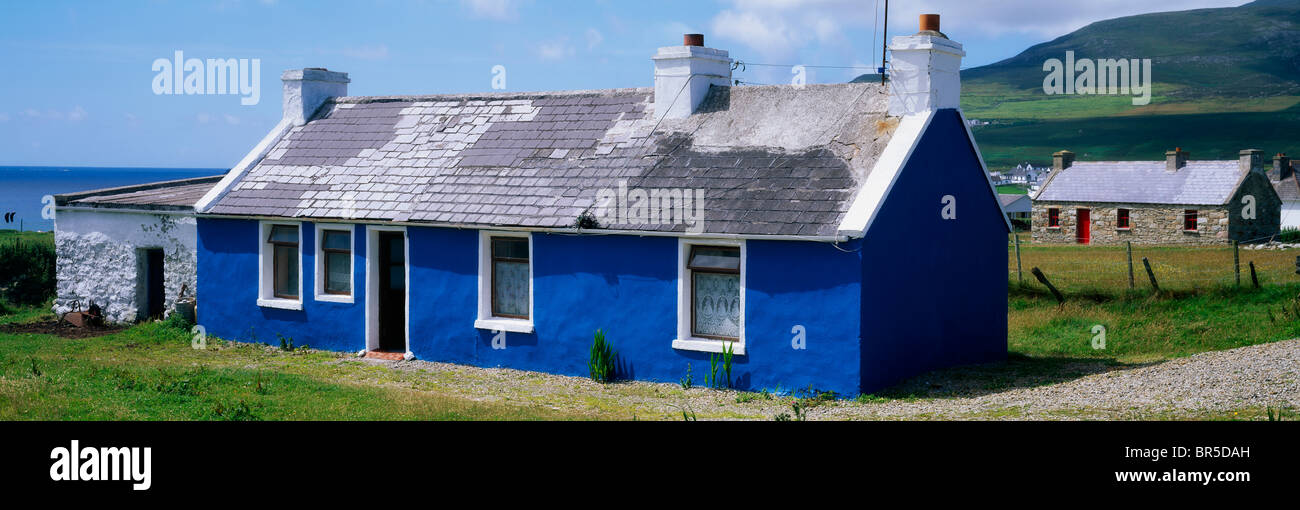 Achill Island, Co Mayo, Irlanda, Tradizionale Cottage Foto Stock