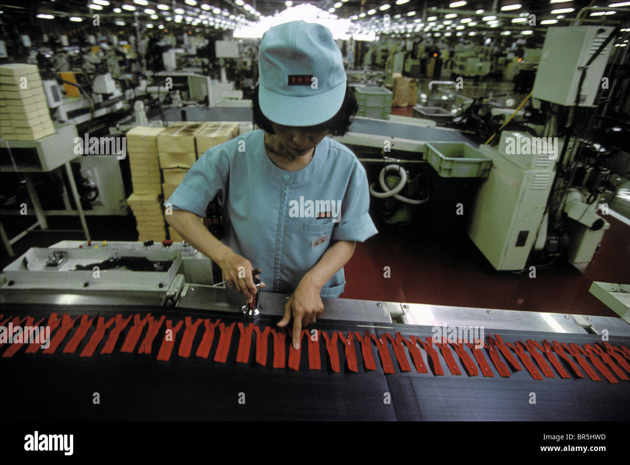Zipper fabbrica in Giappone Foto Stock