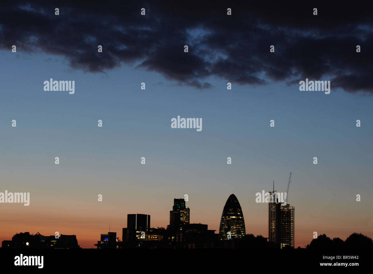 Città di Londra di Notte Foto Stock