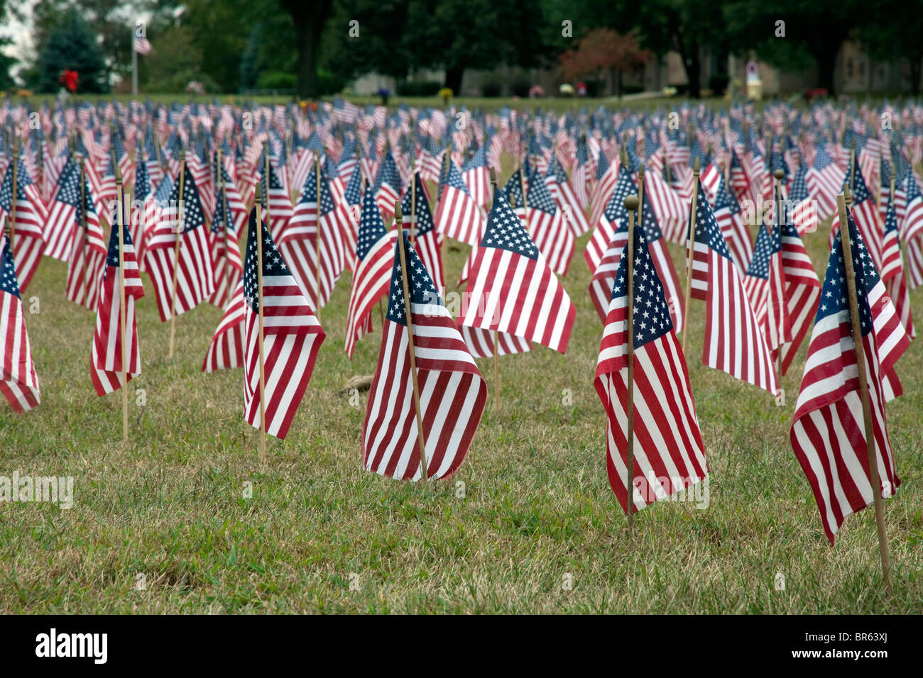 9-11 Bandiera commemorazione Michigan STATI UNITI Foto Stock
