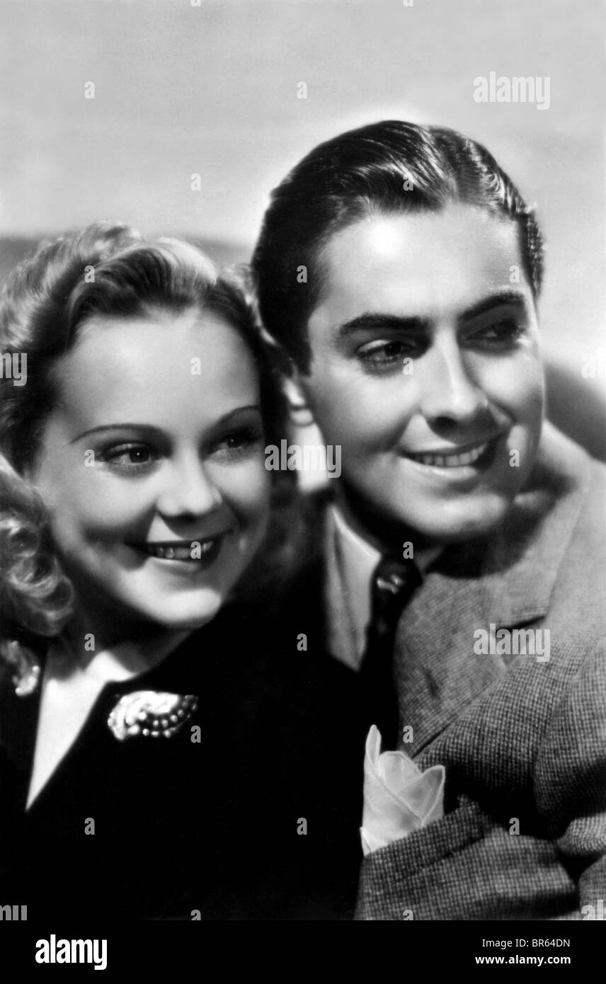 SONJA HENIE, Tyrone Power, secondo violino, 1939 Foto Stock