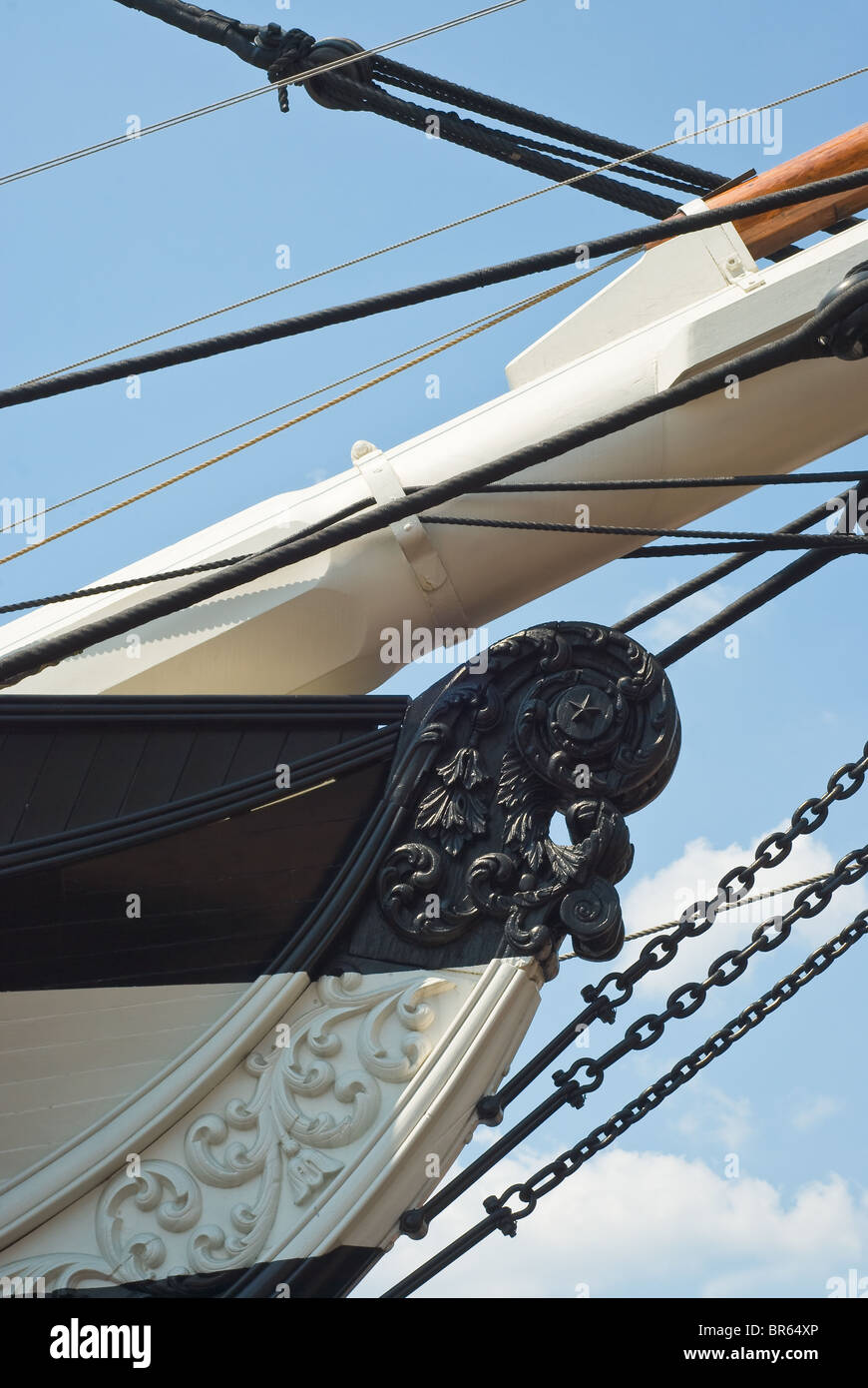 Bow dello storico Veliero USS Constellation Foto Stock Bow dello storico Veliero USS Constellation Foto Stock