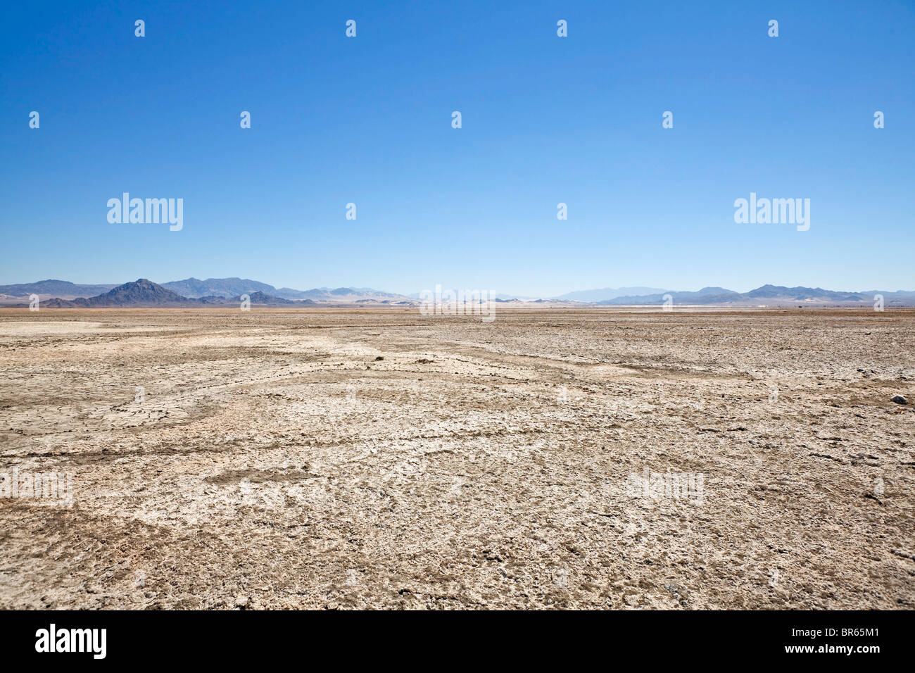 Fine Estate al Zzyzx dry lake deep inside California's Mojave Desert. Foto Stock