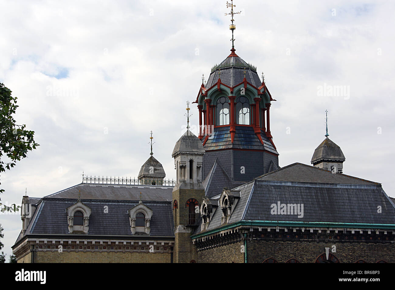 Roofscape di mulini di Abbey Pumping Station, a est di Londra. Foto Stock