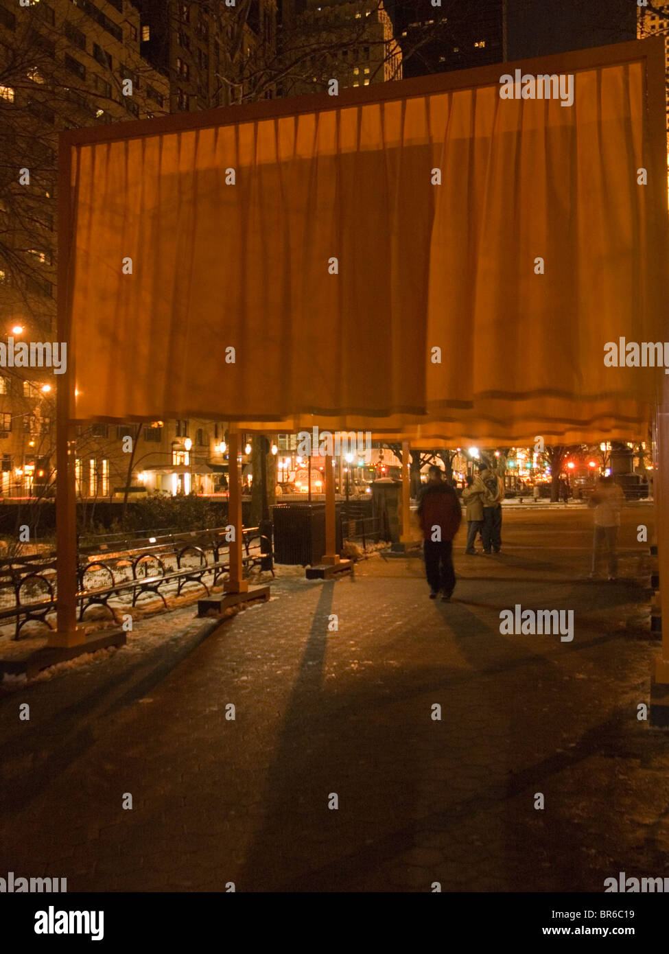 Christo cancelli del progetto di arte pubblica a Central Park di New York N.Y. Copyright: David H. Wells / Aurora Foto Stock
