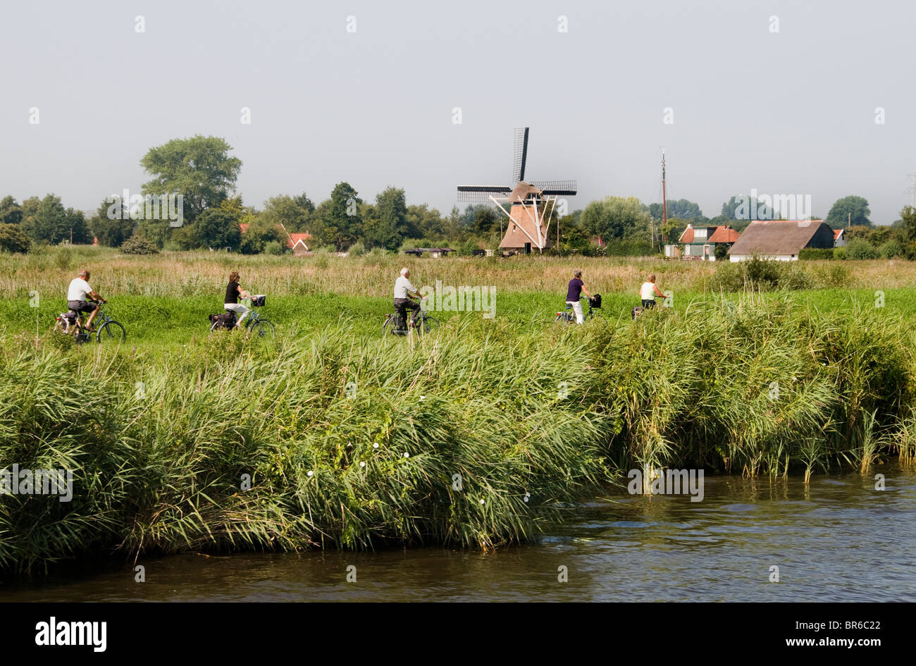 Weerriben Friesland bici Olanda Mulino a vento Foto Stock