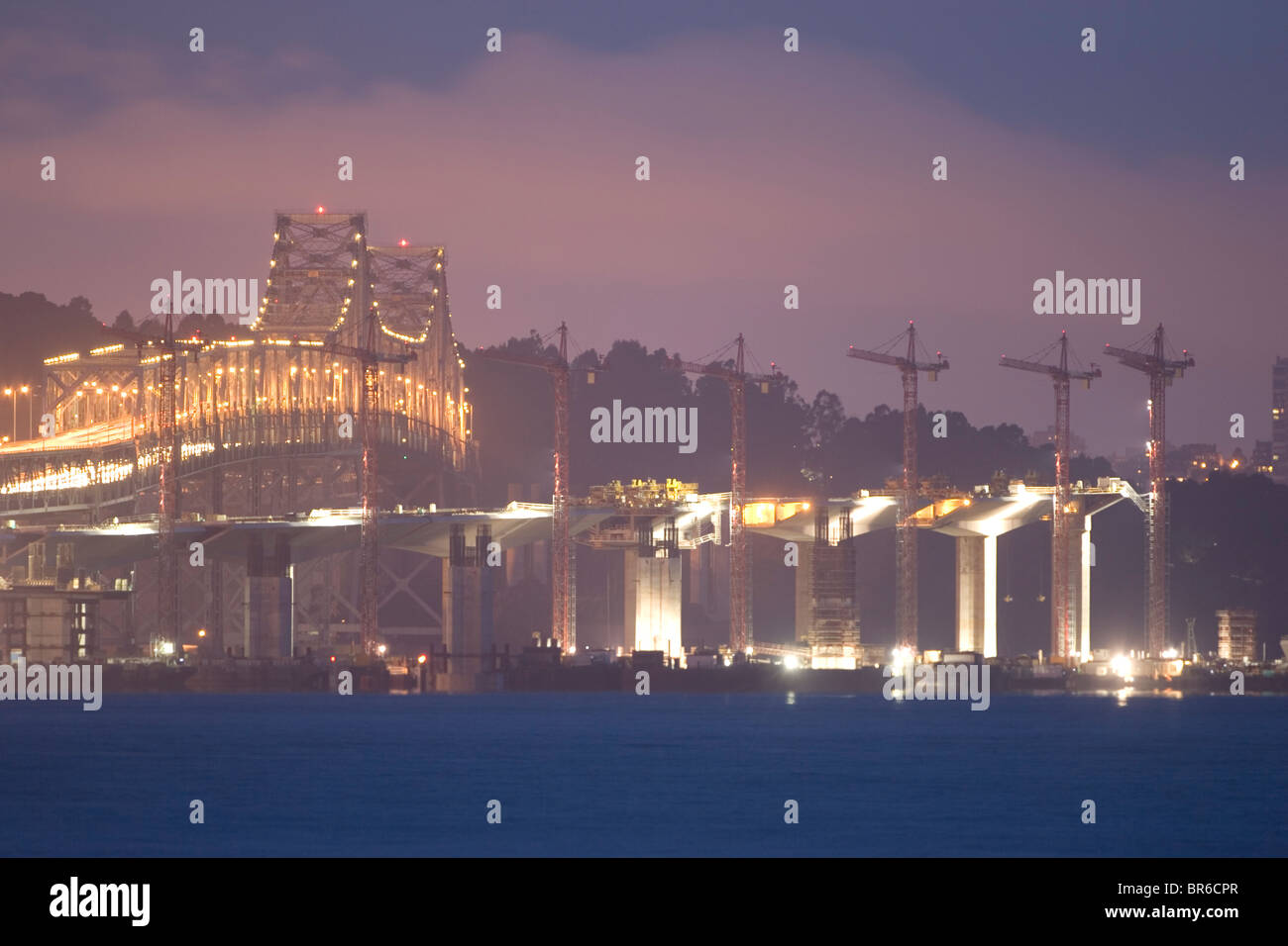 Ponte della Baia di San Francisco di costruzione. Foto Stock