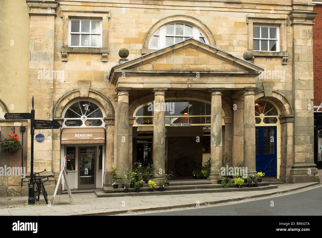 Il burro di croce, Broad Street, Ludlow Shropshire. Foto Stock