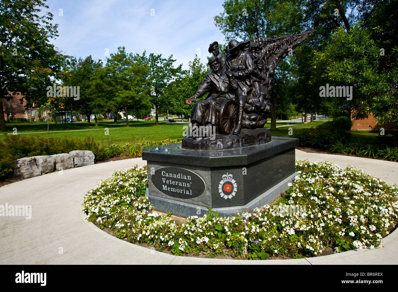 Canadian Veterani Memorial Waterloo il Canada scultore Timothy P Schmalz acquisisce i veterani in questo interessante monumento in bronzo. Foto Stock