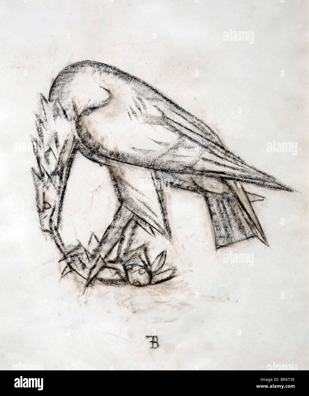 Fritz Behn (1878 - 1970) - un'aquila blu., un modello di intonaco dipinto di blu di un'aquila perching con la testa che si inclina in avanti ed il talons di destra si sparsa. Altezza ca. 46 cm. Viene fornito con gli schizzi di disegno corrispondenti sulla carta e quattro altre immagini delle aquile. Il Professor Fritz Behn, studente del 1898-1900, fu professore dopo il 1925 all'Accademia di Belle Arti di Monaco, Professore di scultura di Vienna 1939-1945. Tra le sue opere più conosciute ricordiamo la Statua coloniale di Brema, la Statua di Bismarck al Deutsches Museum di Monaco, nonché i ritratti di Rilke, Foto Stock