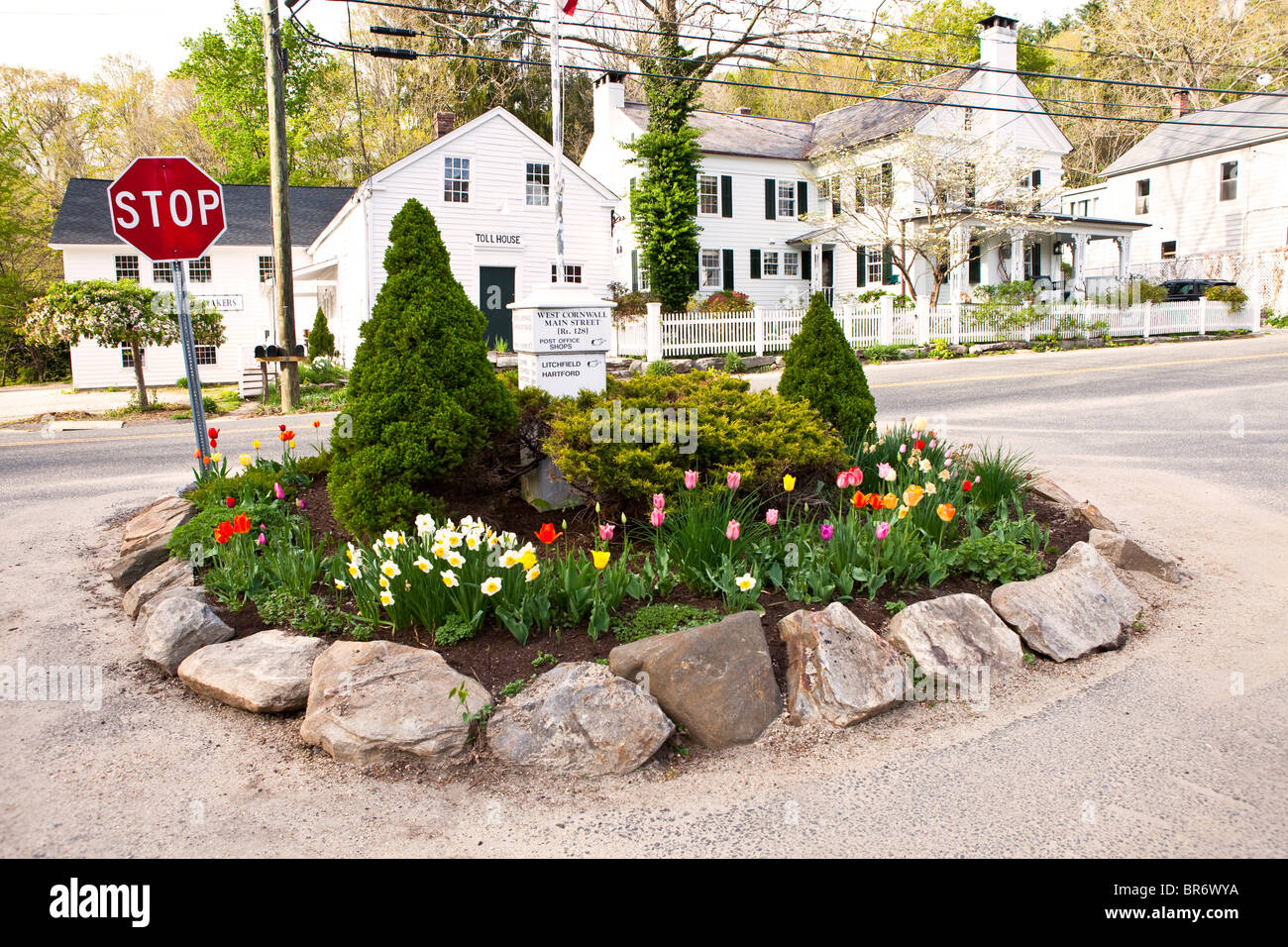 West Cornwall Connecticut cerchio di traffico Foto Stock