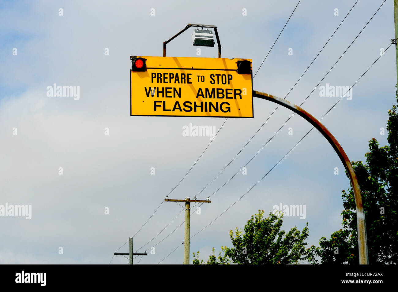 Preparare per arrestare il cartello stradale in Vancouver BC Foto Stock