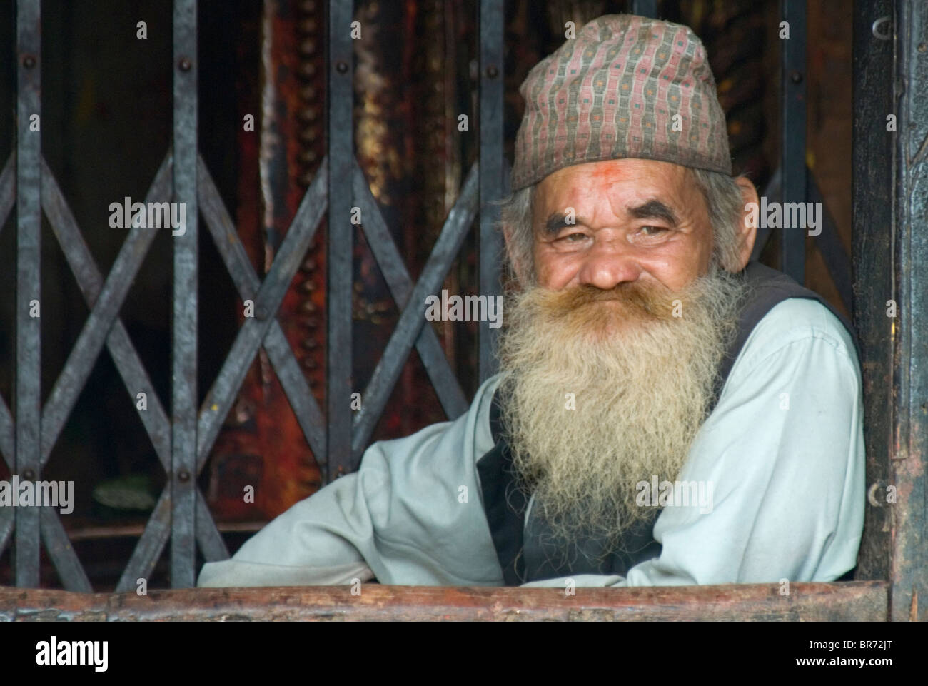 Newar uomo in Bhaktapur in Nepal. Foto Stock