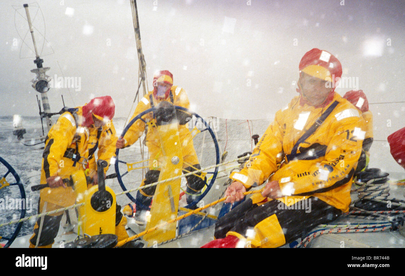 Intrum Justicia nell'Oceano del Sud durante la Whitbread Round the World Race, 1993. Foto Stock