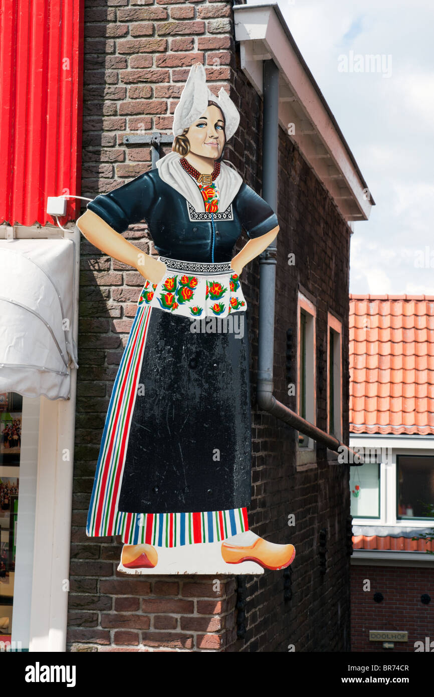 Volendam abbigliamento tradizionale segno Foto Stock