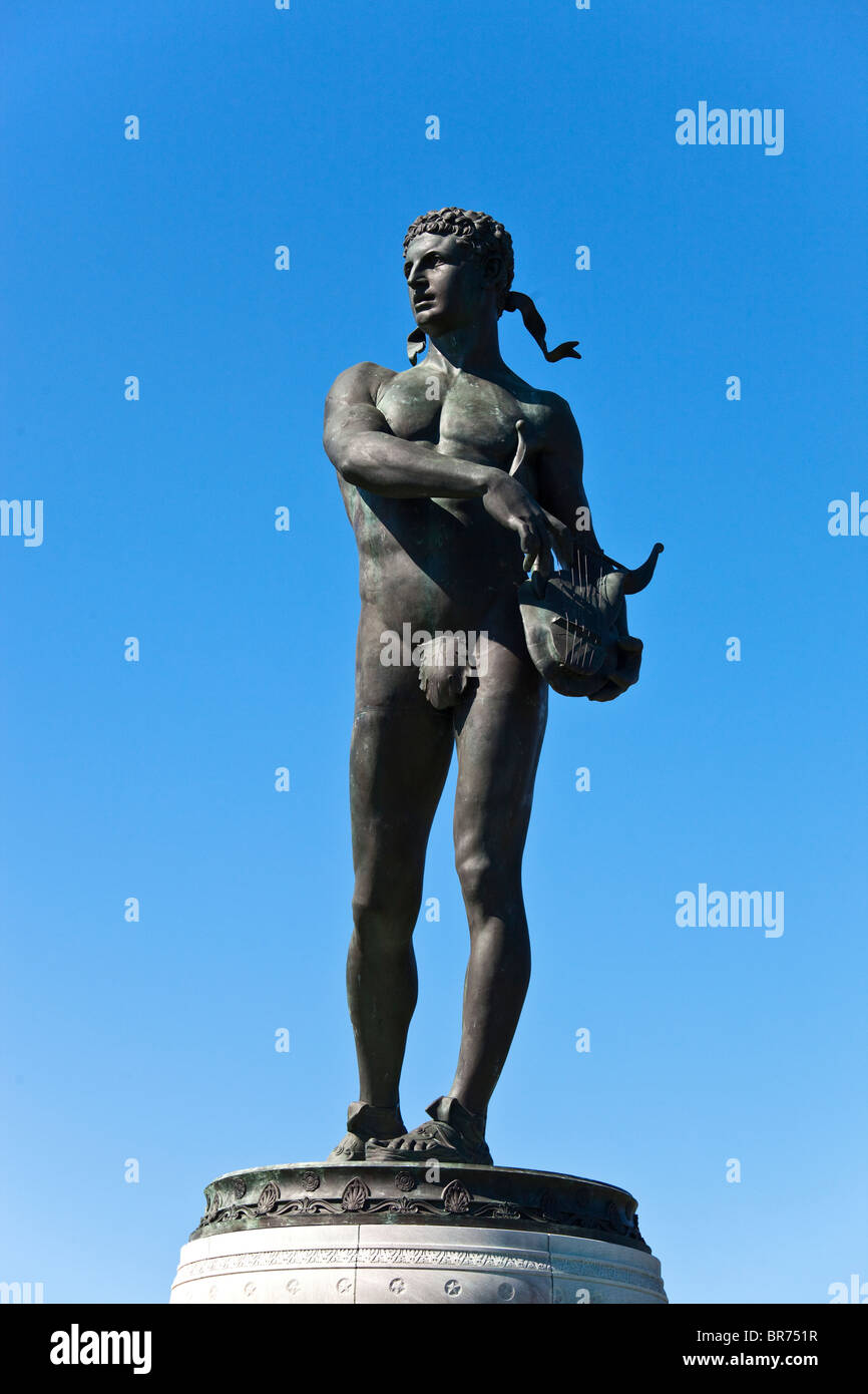 Statua di Orfeo di Francis Scott Key monumento, Fort McHenry, Baltimore, MD Foto Stock
