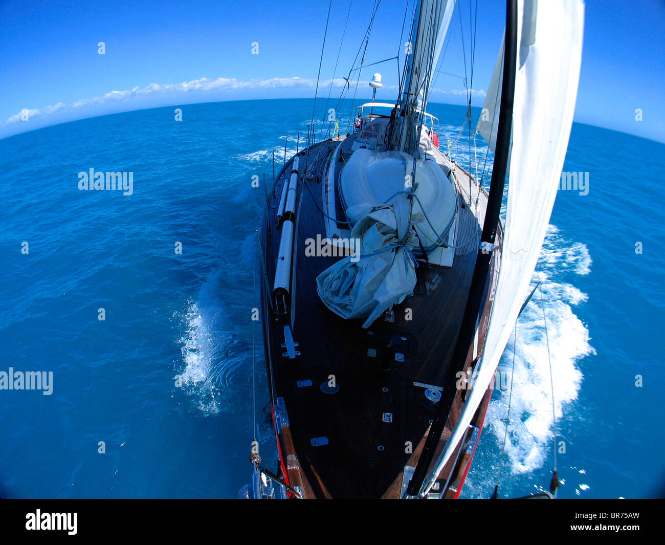 A bordo di un 62-scarlatto Muse durante una consegna tra Mackai in Australia e Noumea Nuova Caledonia. Foto Stock