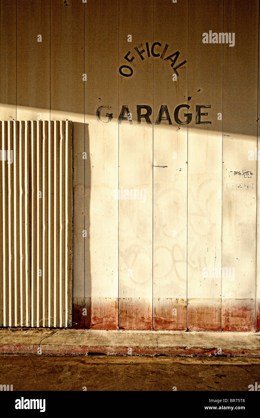 Edificio abbandonato, vecchi Route 66, Amboy, CA, Stati Uniti d'America Foto Stock
