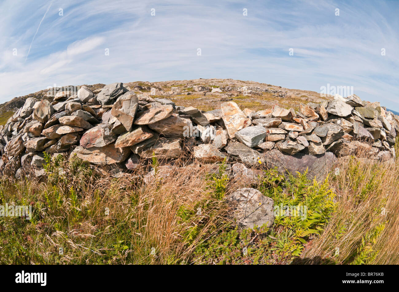 Storico di pareti in pietra, griglie Cove pareti di roccia National Historic Site, griglie Cove, Terranova, Canada; costruito 1700s-1900s Foto Stock