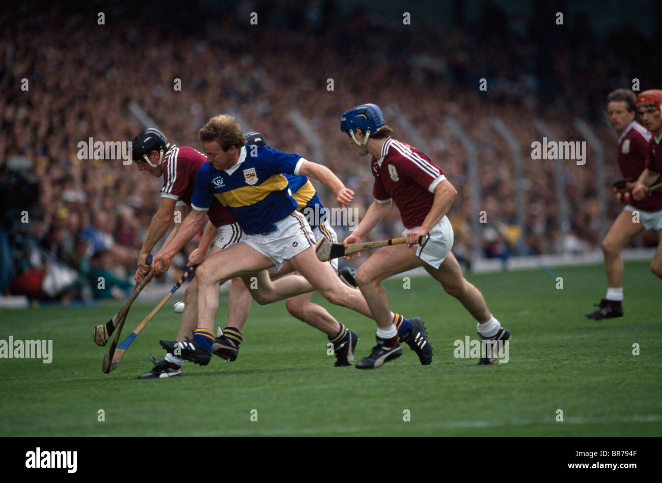 Hockey irlandese, Tipperary V, Galway (marrone) Foto Stock