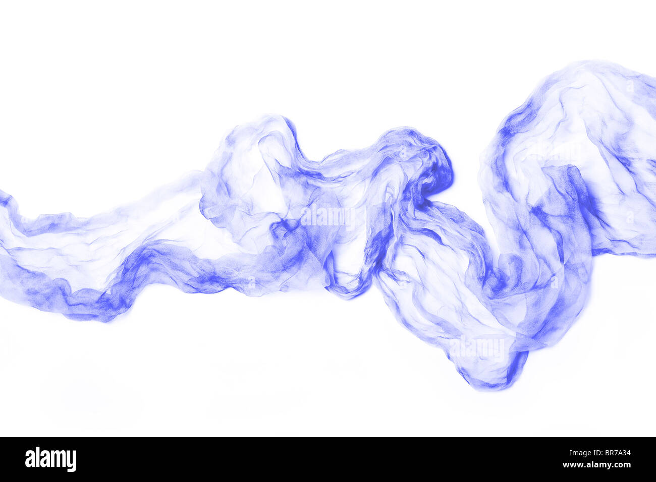 Seta blu sullo sfondo di chiffon. Foto Stock