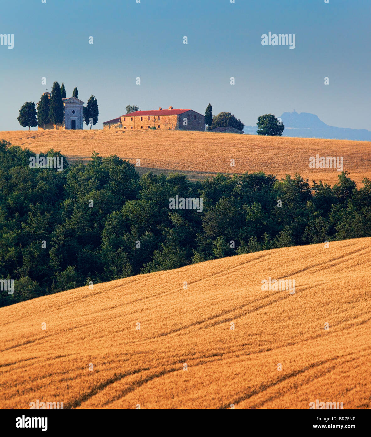 Capella di Vitaleta in toscana della Val d'Orcia Foto Stock