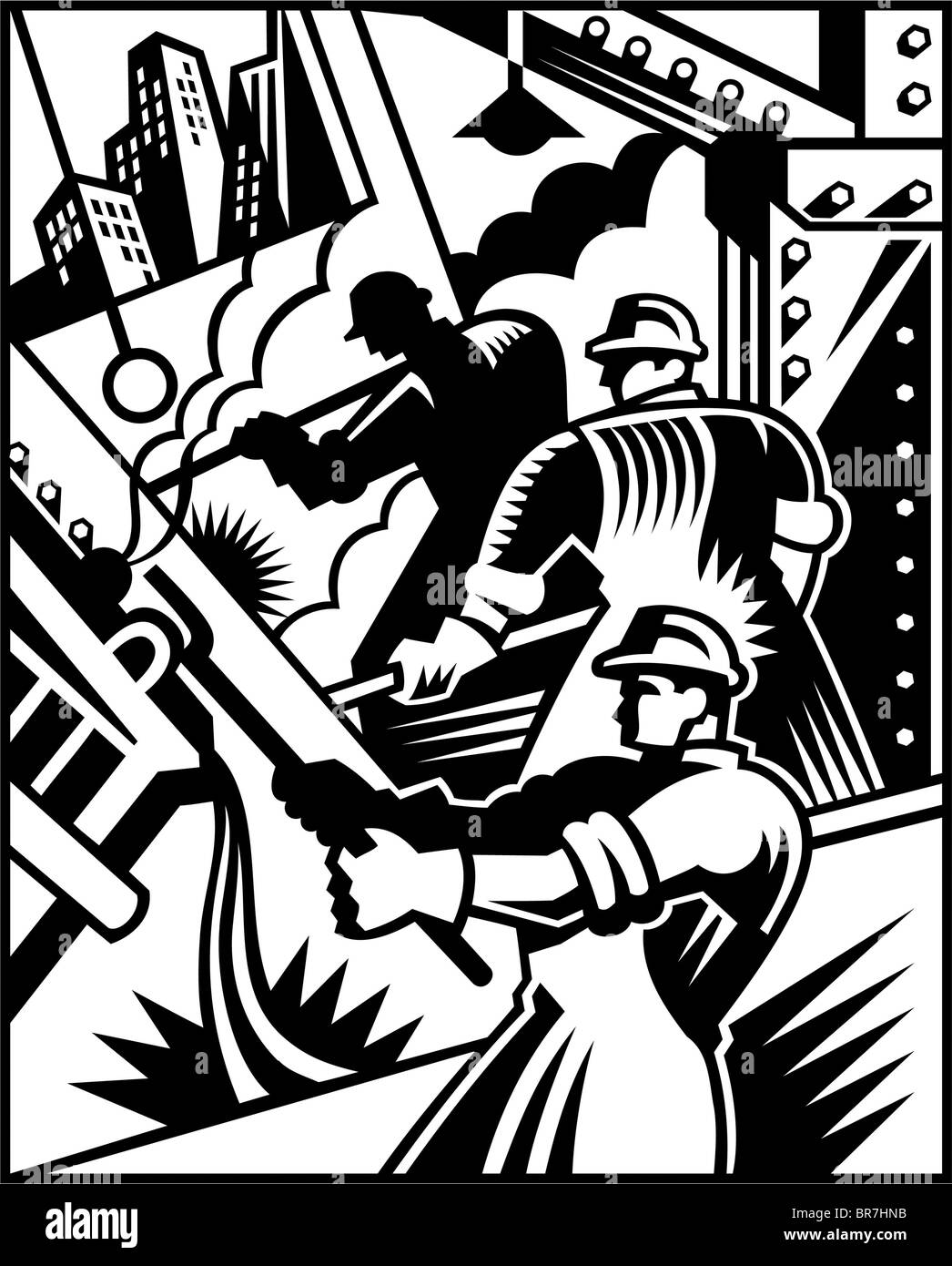 Una illustrazione di lavoratori qualificati Foto Stock