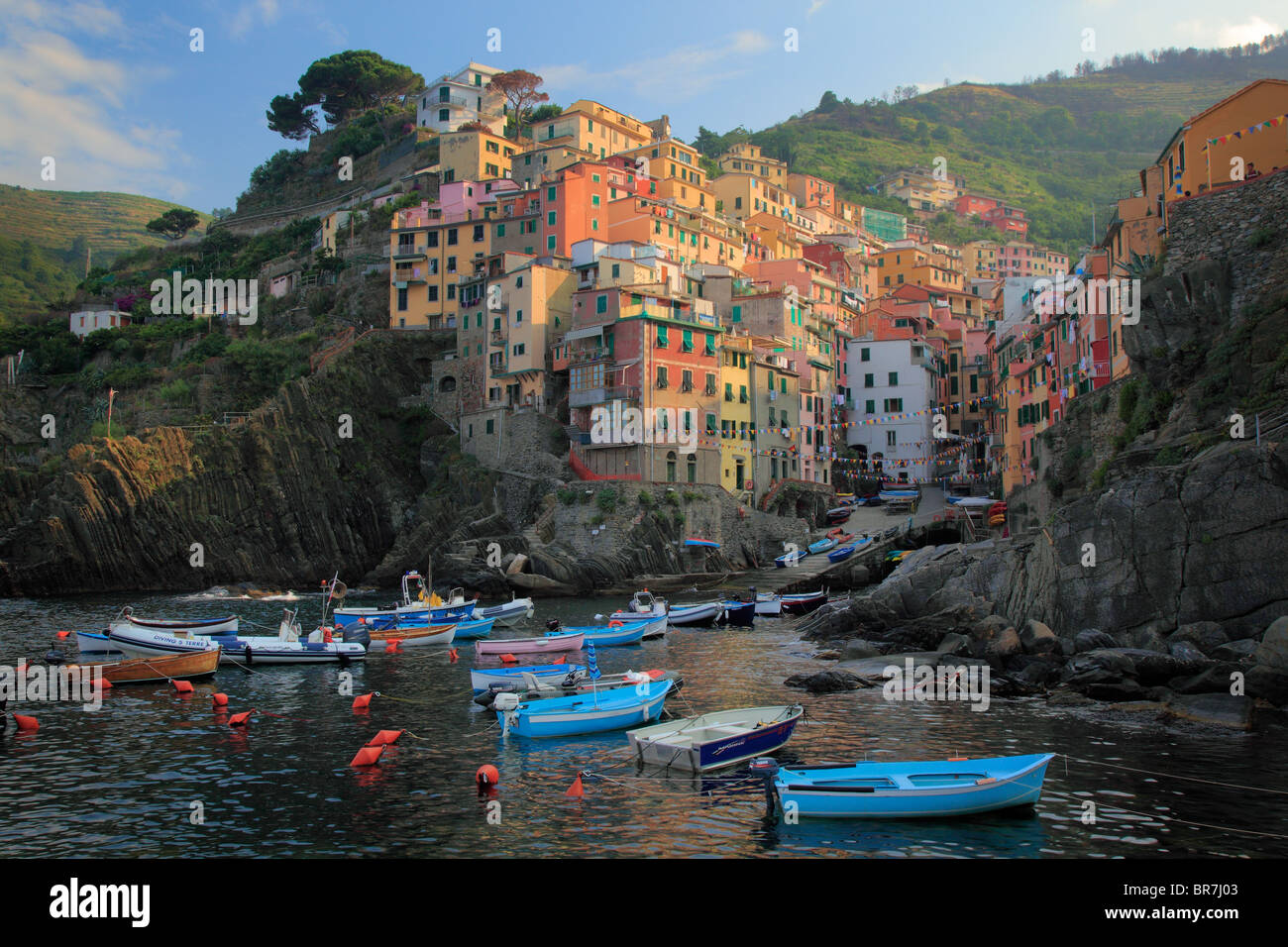 Città di Rio Maggiore in Italia del Parco Nazionale delle Cinque Terre Foto Stock