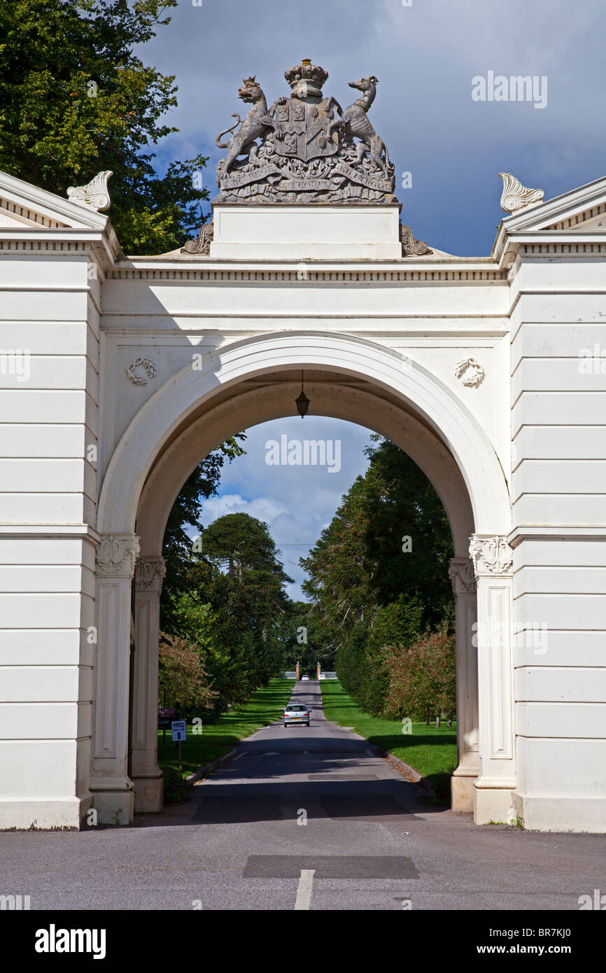 Ingresso al Bicton College, East Budleigh, Devon Foto Stock