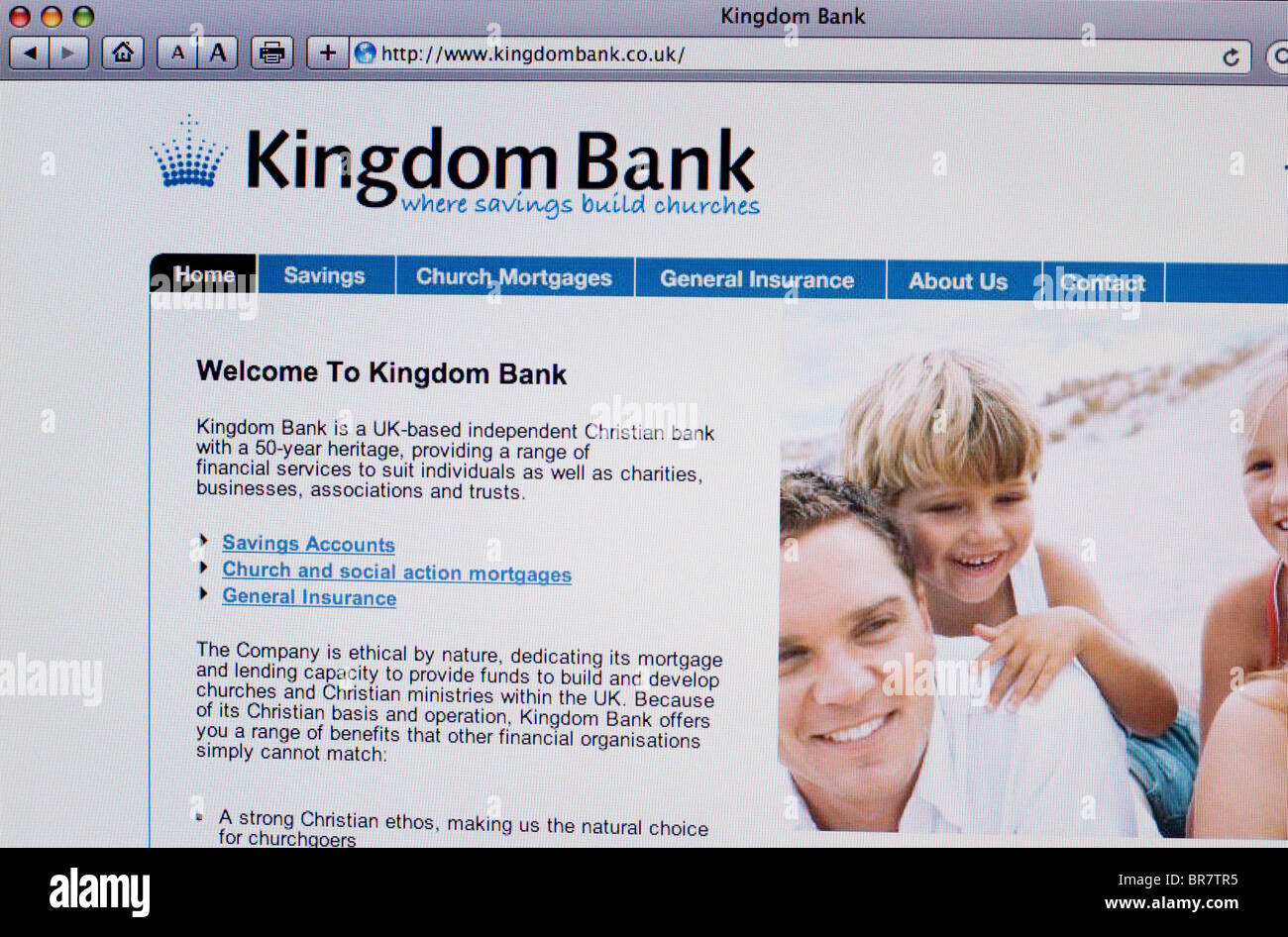 Regno Banca screenshot del sito web Foto Stock