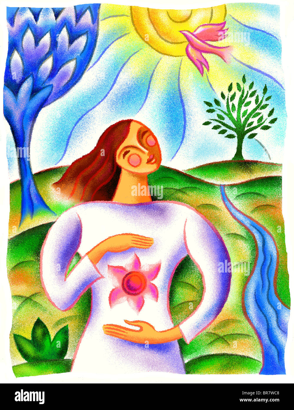 Illustrazione di una madre in attesa Foto Stock