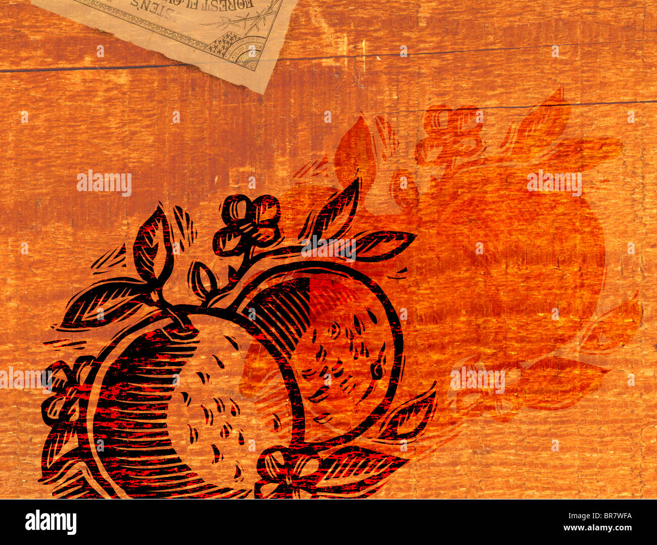 Un arancione decorative collage Foto Stock