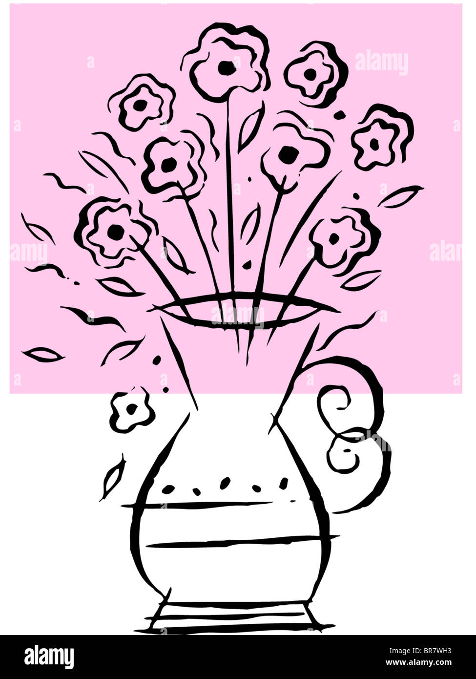 Disegno di un vaso di fiori Foto stock - Alamy