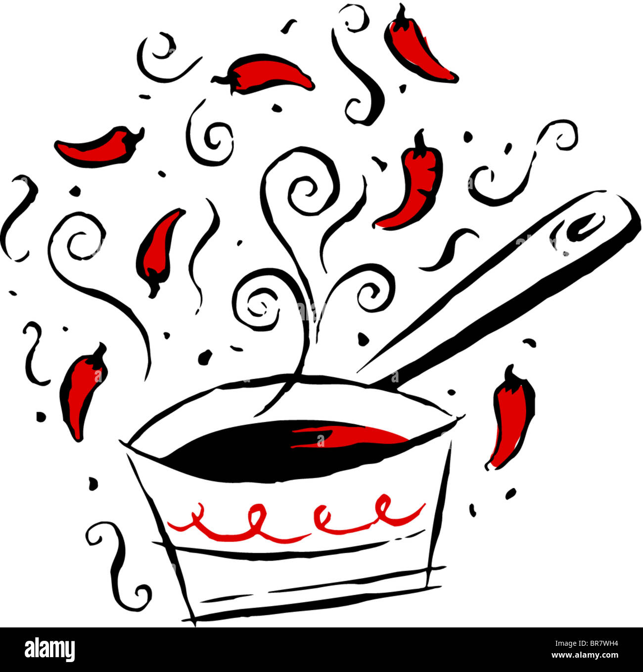 Disegno di un vasetto di peperoncino Foto Stock