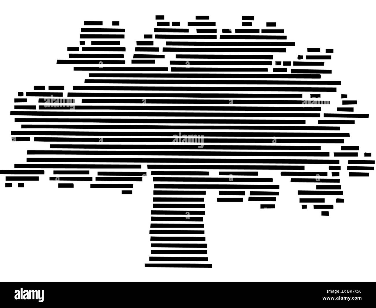 Disegno di un albero graduato Foto Stock