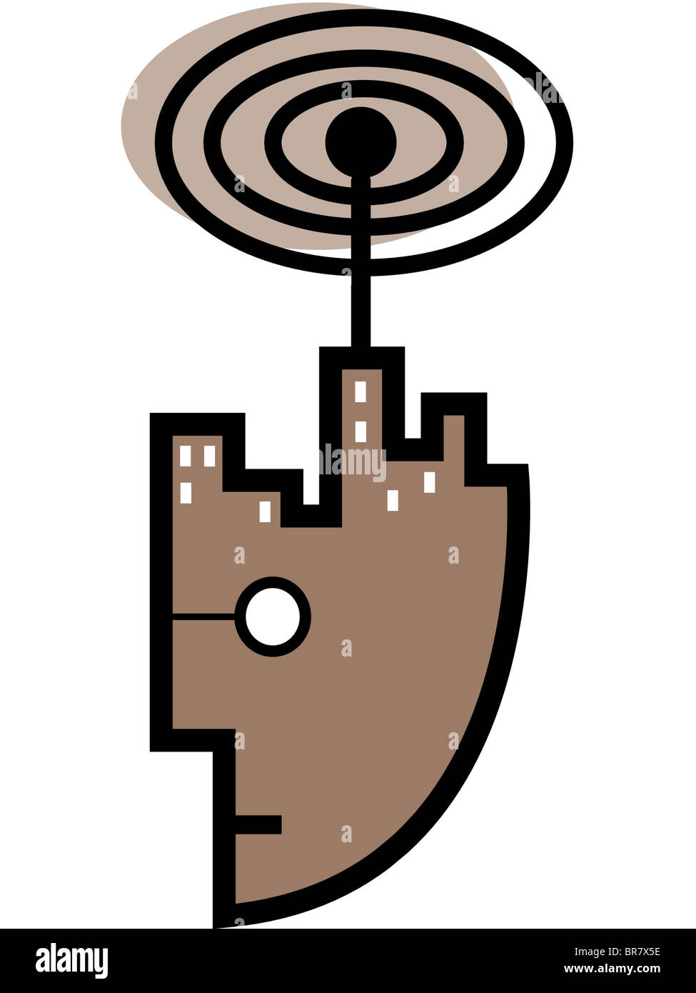 Illustrazione di un segnale di città Foto Stock